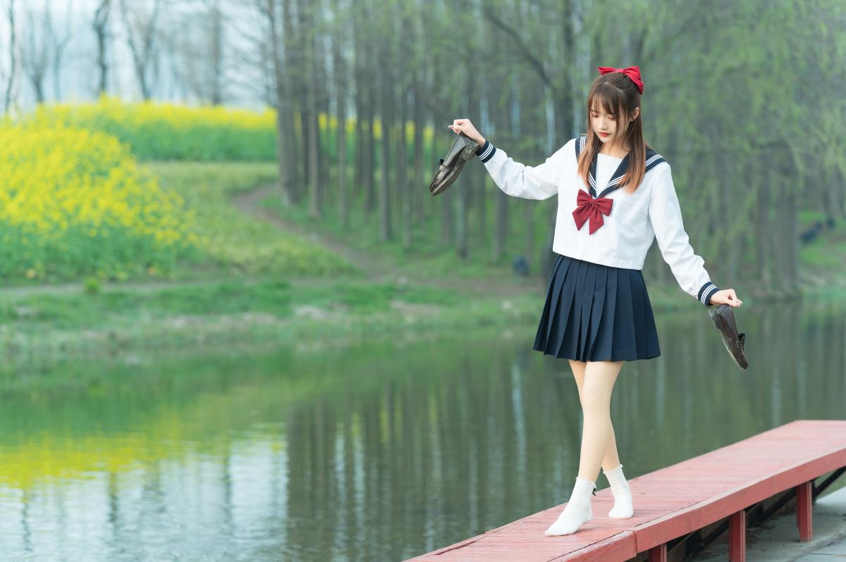 追追风，邂逅日系jk写真里的甜美少女