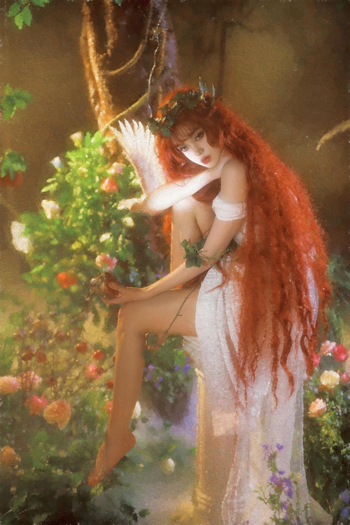 伊甸园之惑：蛇的诱惑还是自我说服？——赏油画感复古玄幻美图