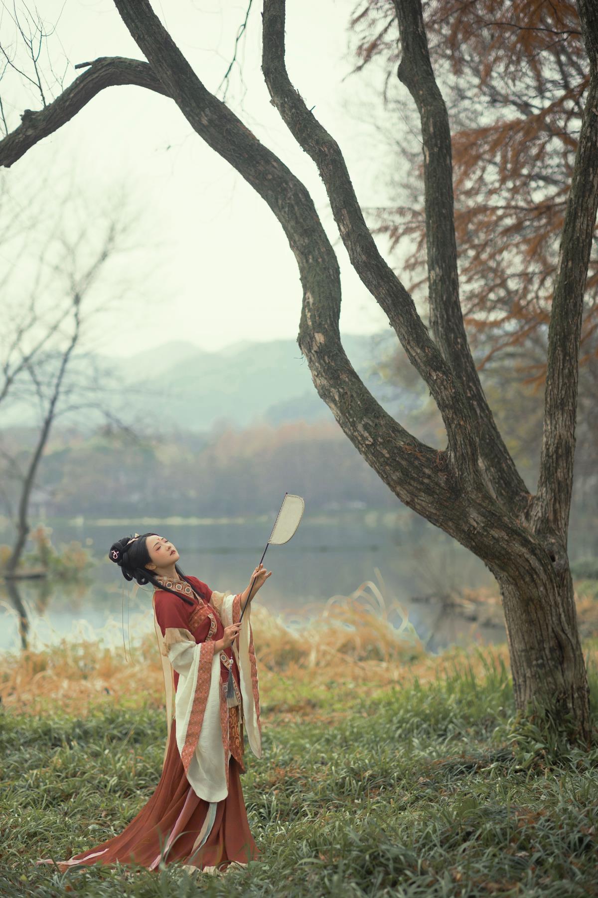 《君在天一涯，妾身长别离》古风意境与树林交织的深情